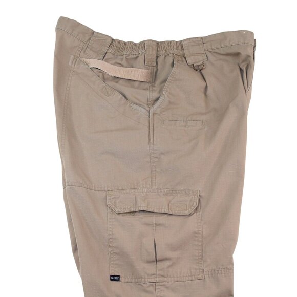 5.11 Tactical Series Cargo Pants Sz 38 X 32 Tan Brown Ripstop Elastic Waistband - Picture 11 of 16